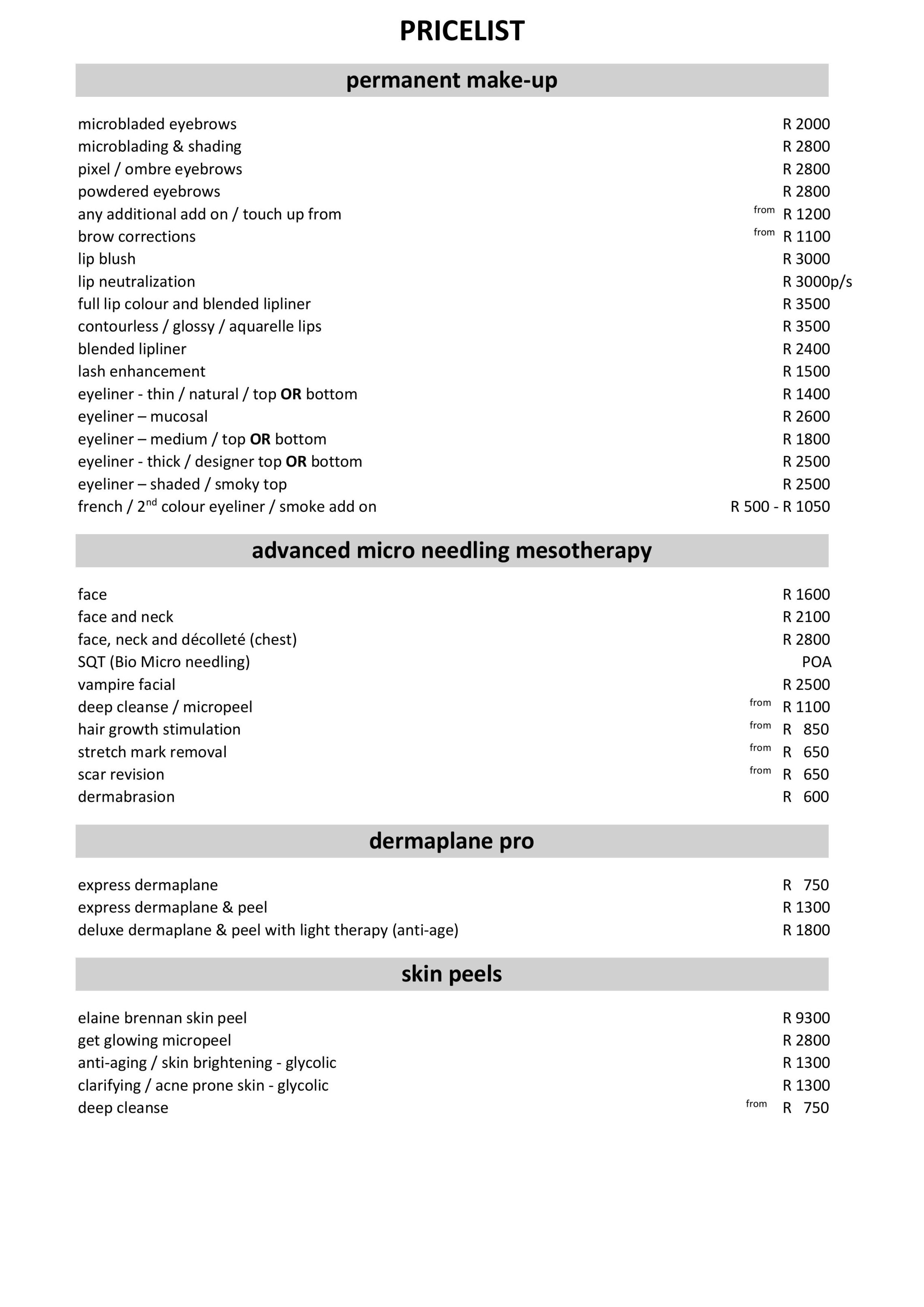 Skulpt Ink Pricelist 1