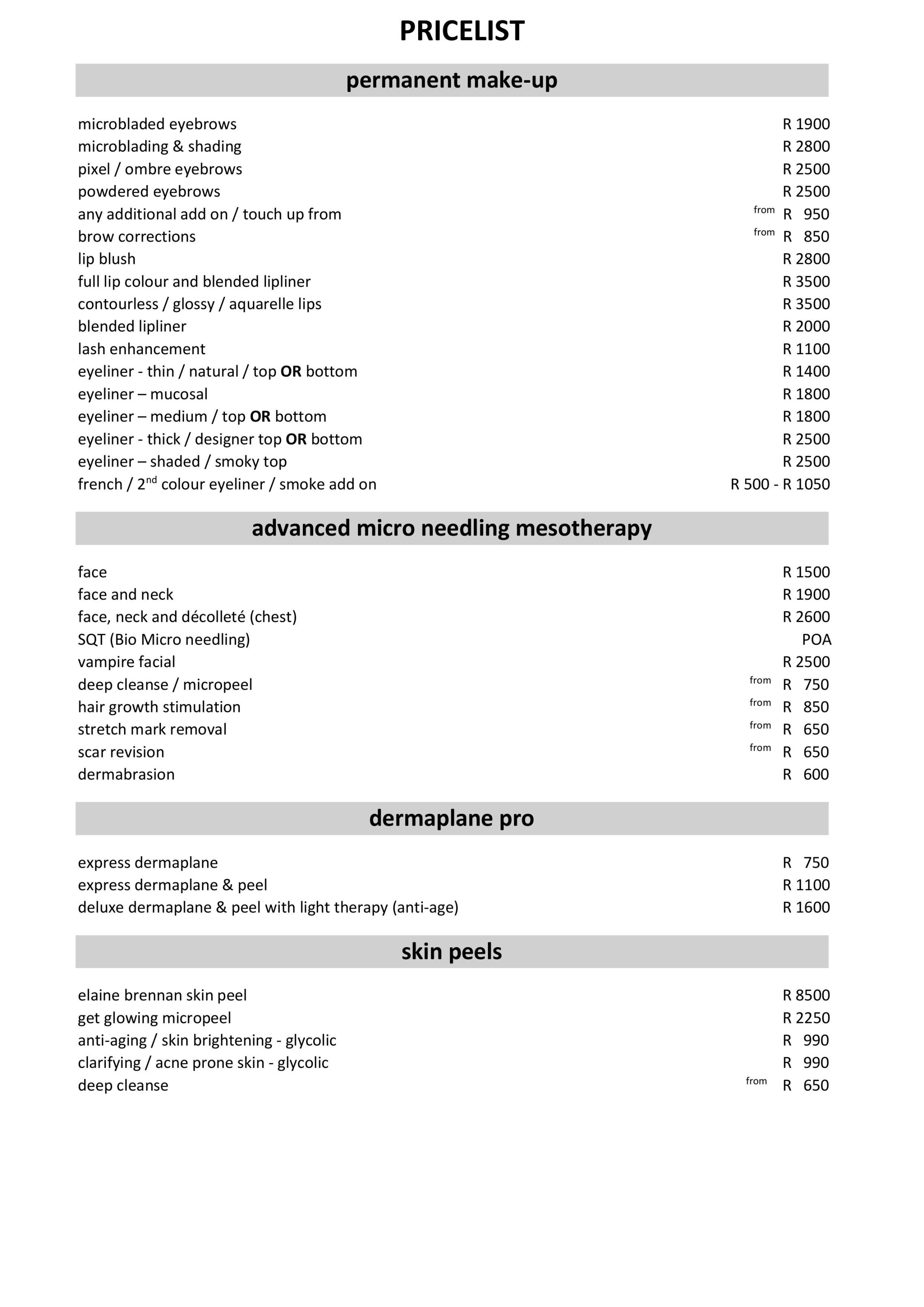 Skulpt Ink Pricelist 1